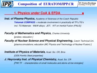 1. Physics under CoA &amp; EFDA			■