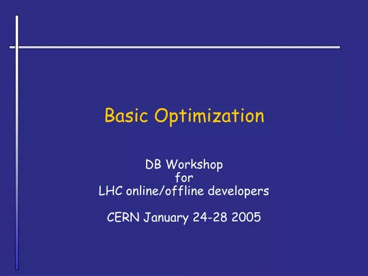 basic optimization