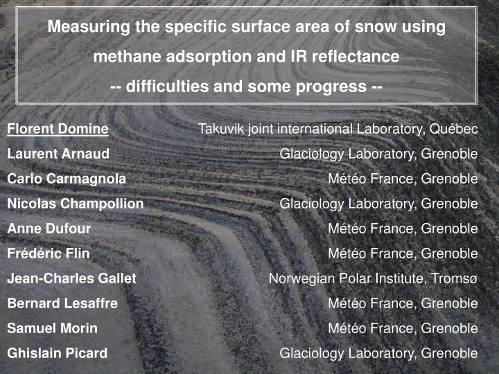 measuring the specific surface area of snow using