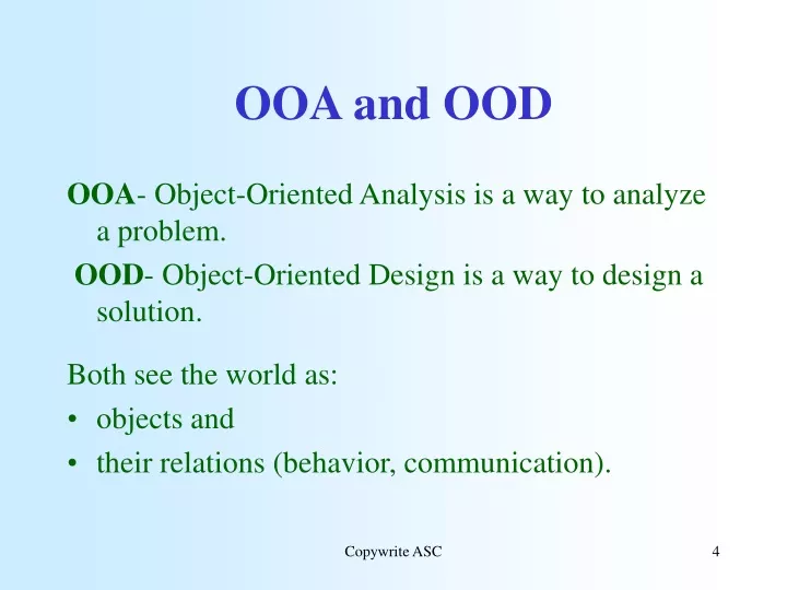 ooa and ood