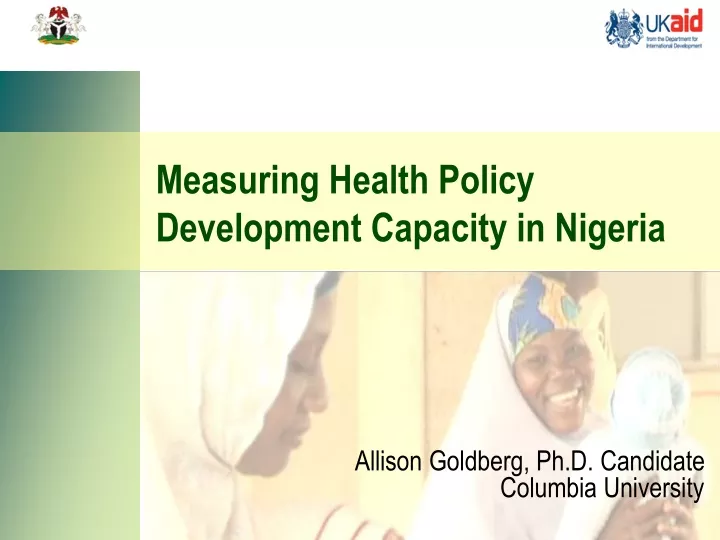 measuring health policy development capacity in nigeria