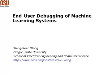 End-User Debugging of Machine Learning Systems