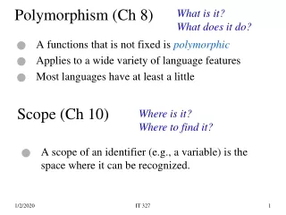 Polymorphism (Ch 8)