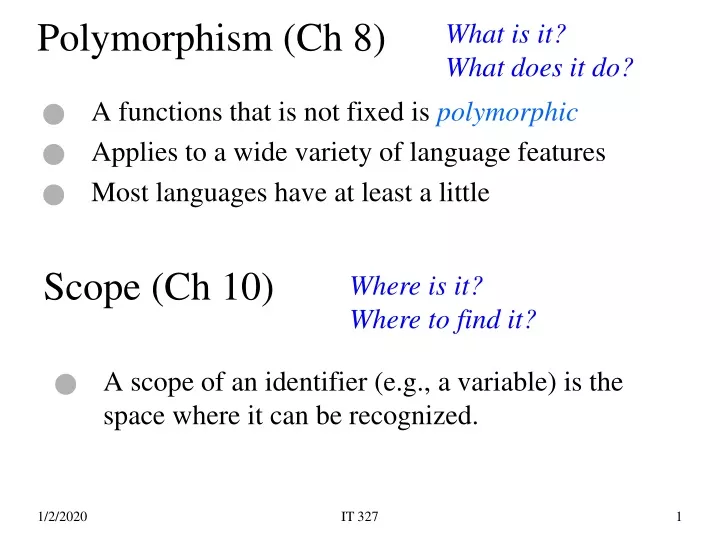 polymorphism ch 8