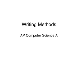 Writing Methods