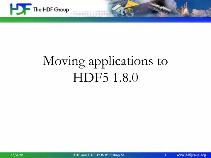 moving applications to hdf5 1 8 0