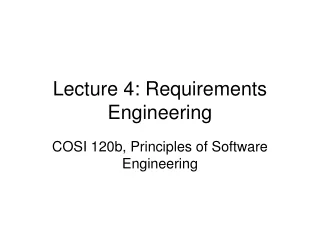 Lecture 4: Requirements Engineering