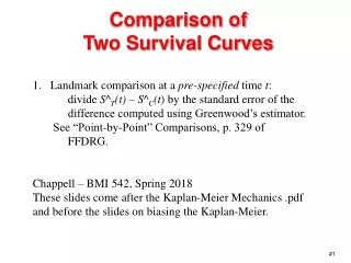 Comparison of  Two Survival Curves