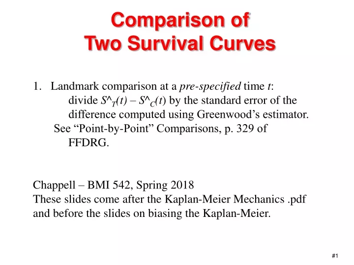 comparison of two survival curves
