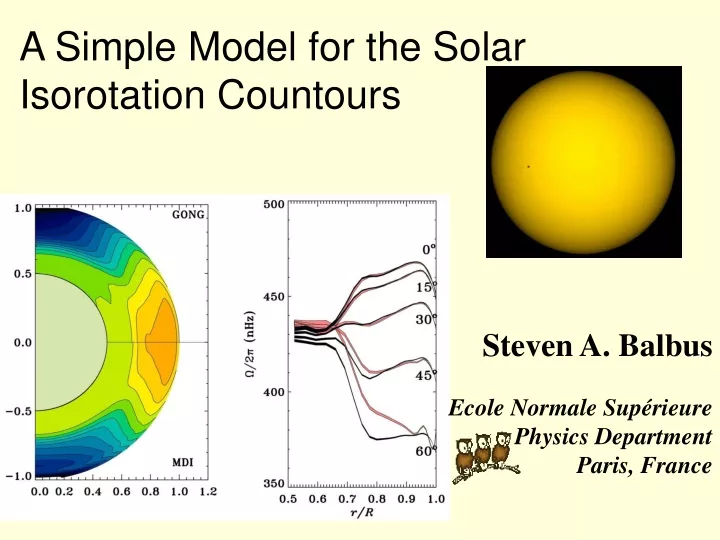 a simple model for the solar isorotation countours
