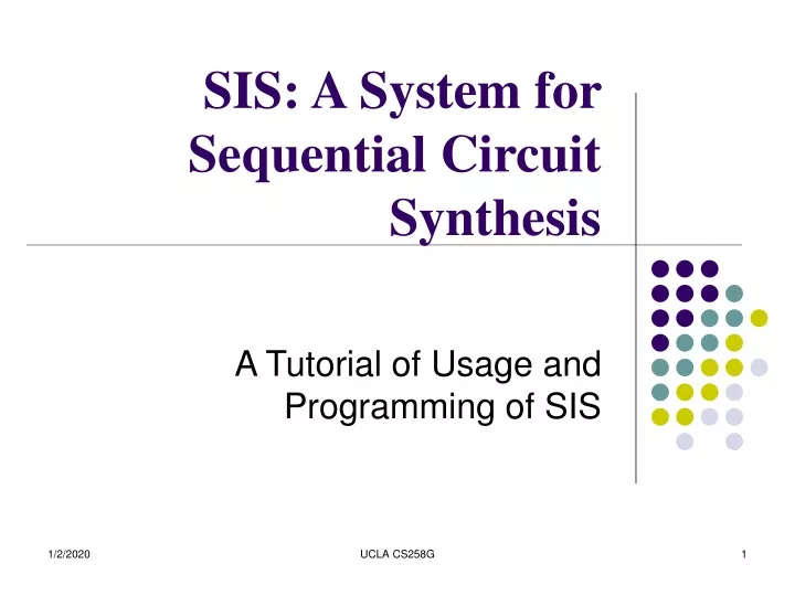 sis a system for sequential circuit synthesis