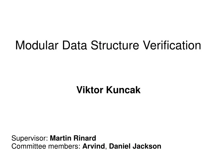modular data structure verification