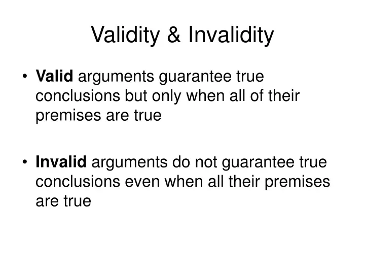 validity invalidity