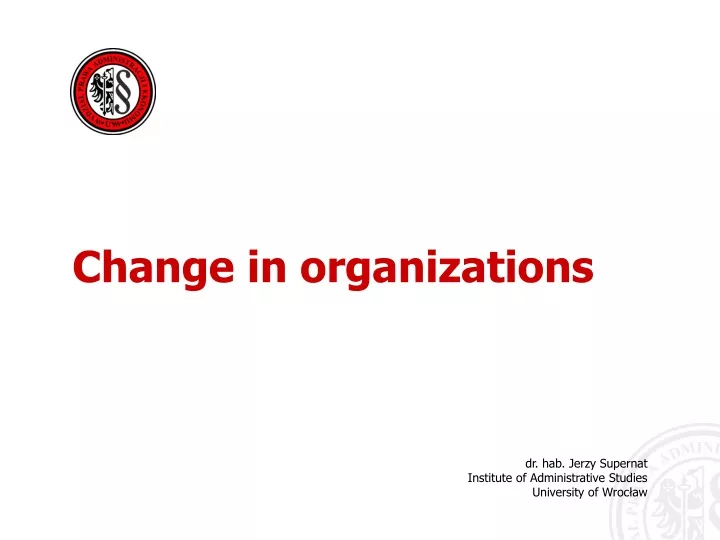 change in organizations