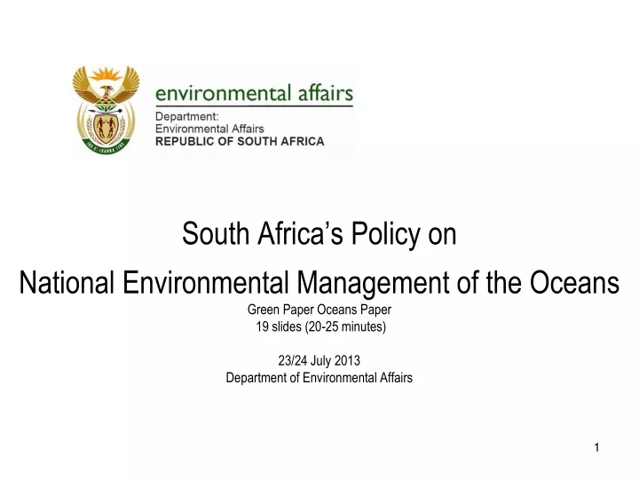 south africa s policy on national environmental