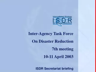 Inter-Agency Task Force  On Disaster Reduction 7th meeting 10-11 April 2003
