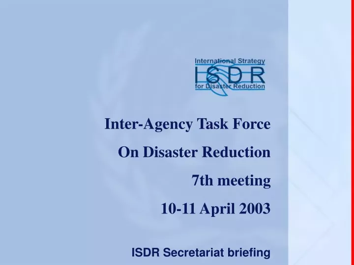 inter agency task force on disaster reduction