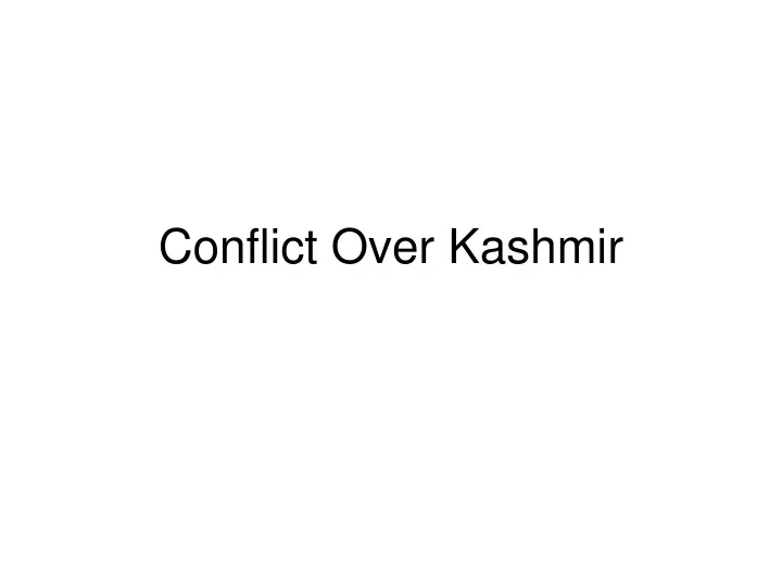 conflict over kashmir