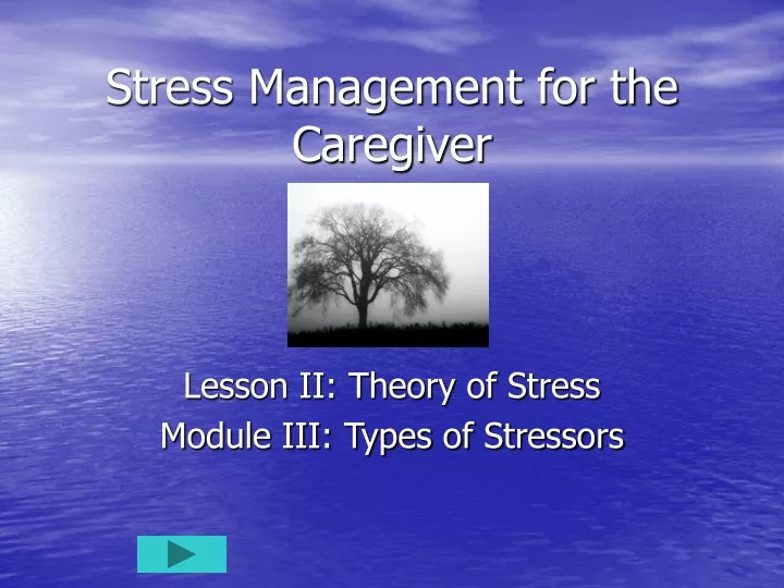 stress management for the caregiver