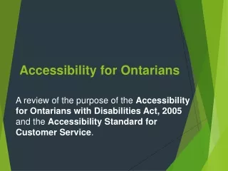 Accessibility for Ontarians