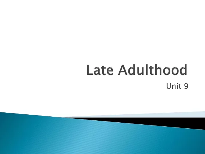 late adulthood