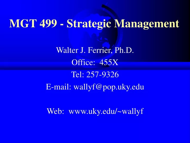 mgt 499 strategic management