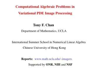 Computational  Algebraic Problems in