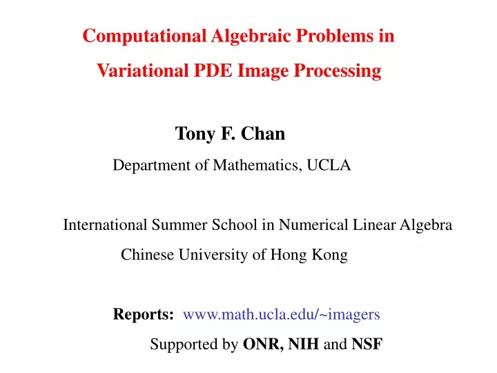 computational algebraic problems in variational
