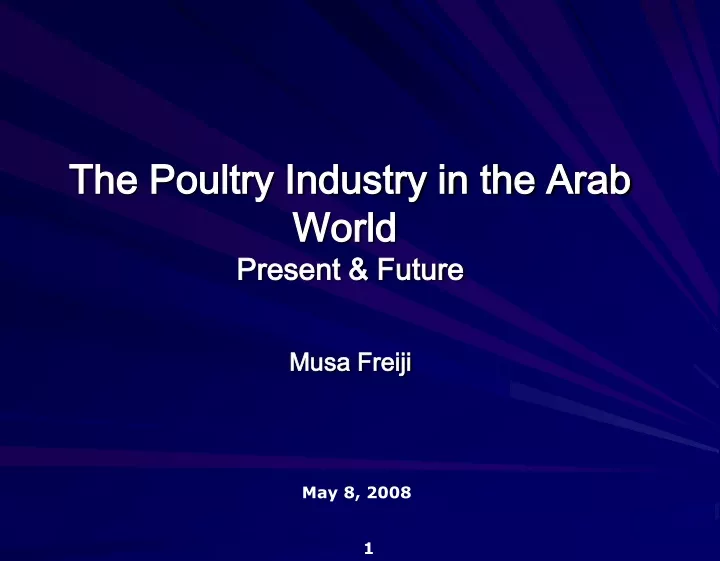 the poultry industry in the arab world present