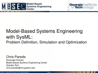 model based systems engineering with sysml problem definition simulation and optimization