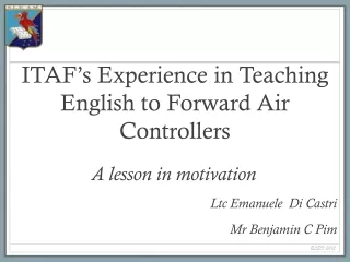 ITAF’s Experience in Teaching English to Forward Air Controllers