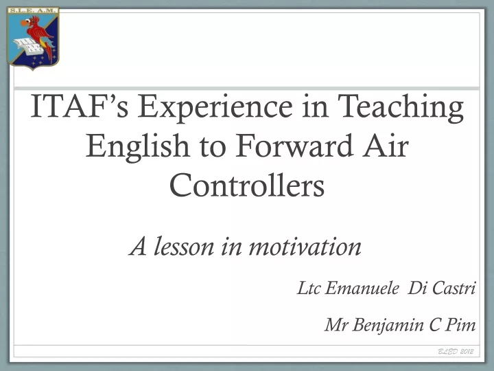 itaf s experience in teaching english to forward air controllers