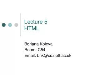 Lecture 5  HTML