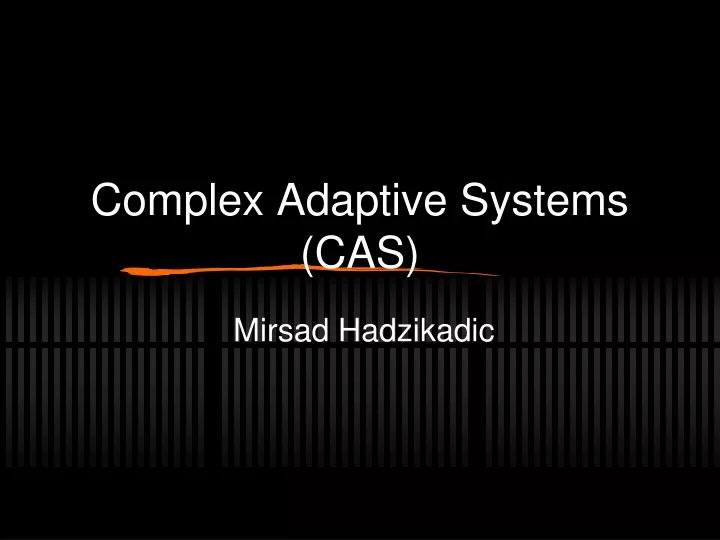 complex adaptive systems cas