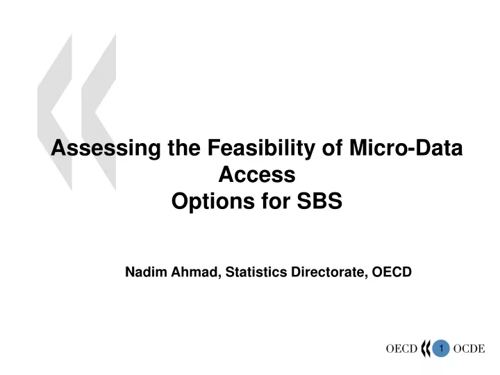 assessing the feasibility of micro data access options for sbs