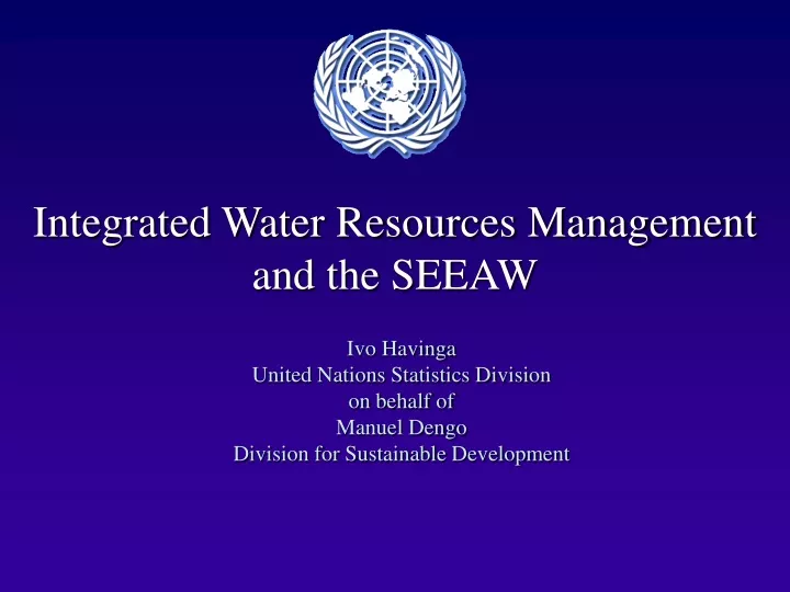 integrated water resources management and the seeaw