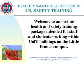 HEALTH &amp; SAFETY @ LITTLE FRANCE LN 2  SAFETY TRAINING