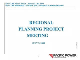 REGIONAL PLANNING PROJECT      MEETING 				JULY 9, 2008