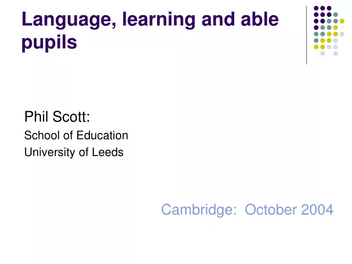 language learning and able pupils