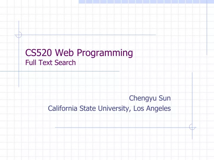 cs520 web programming full text search