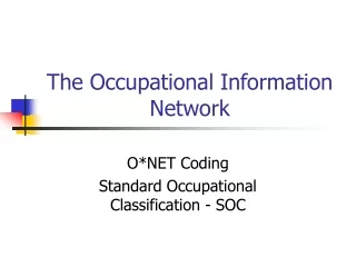 The Occupational Information Network