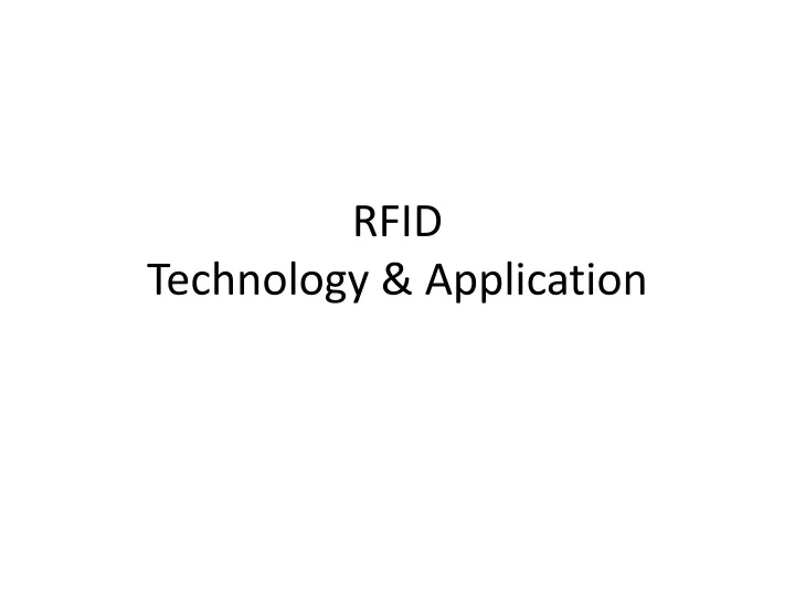 rfid technology application