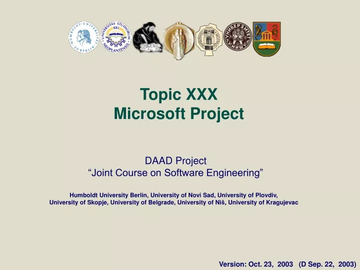 topic xxx microsoft project