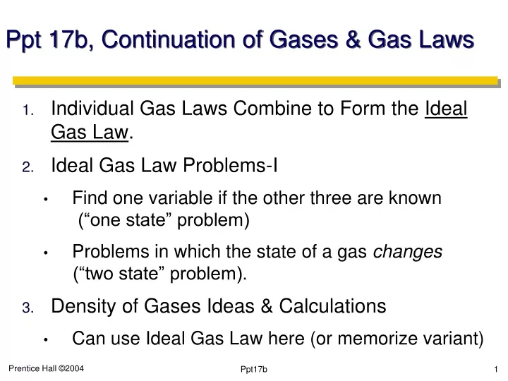 ppt 17b continuation of gases gas laws