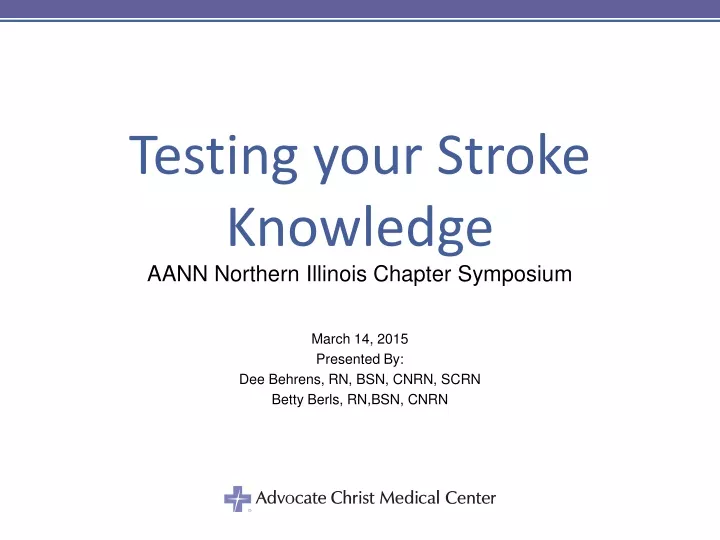 testing your stroke knowledge