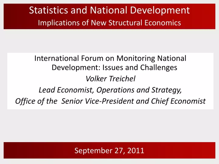 statistics and national development implications of new structural economics