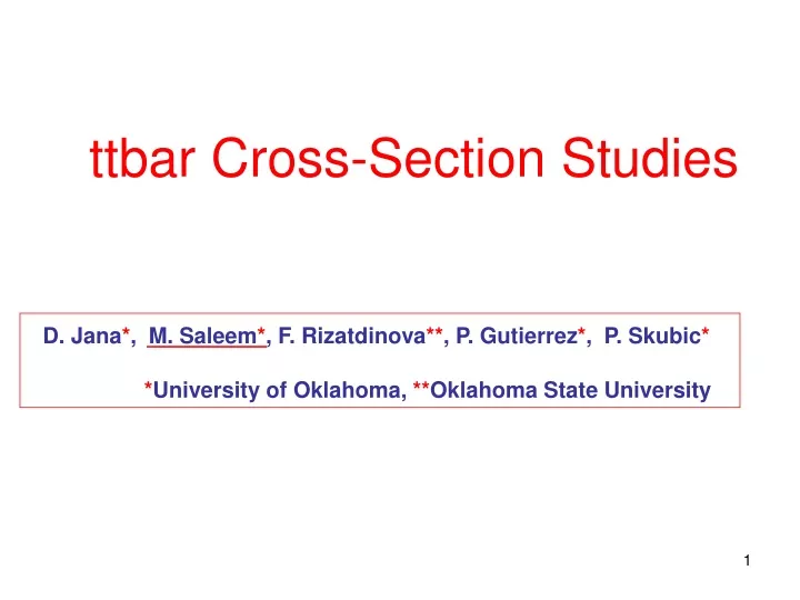 ttbar cross section studies