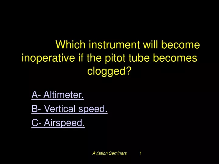 3248 which instrument will become inoperative if the pitot tube becomes clogged