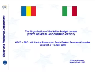 The Organization of the Italian budget bureau (STATE GENERAL ACCOUNTING OFFICE)