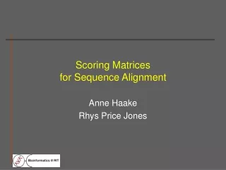 Scoring Matrices for Sequence Alignment
